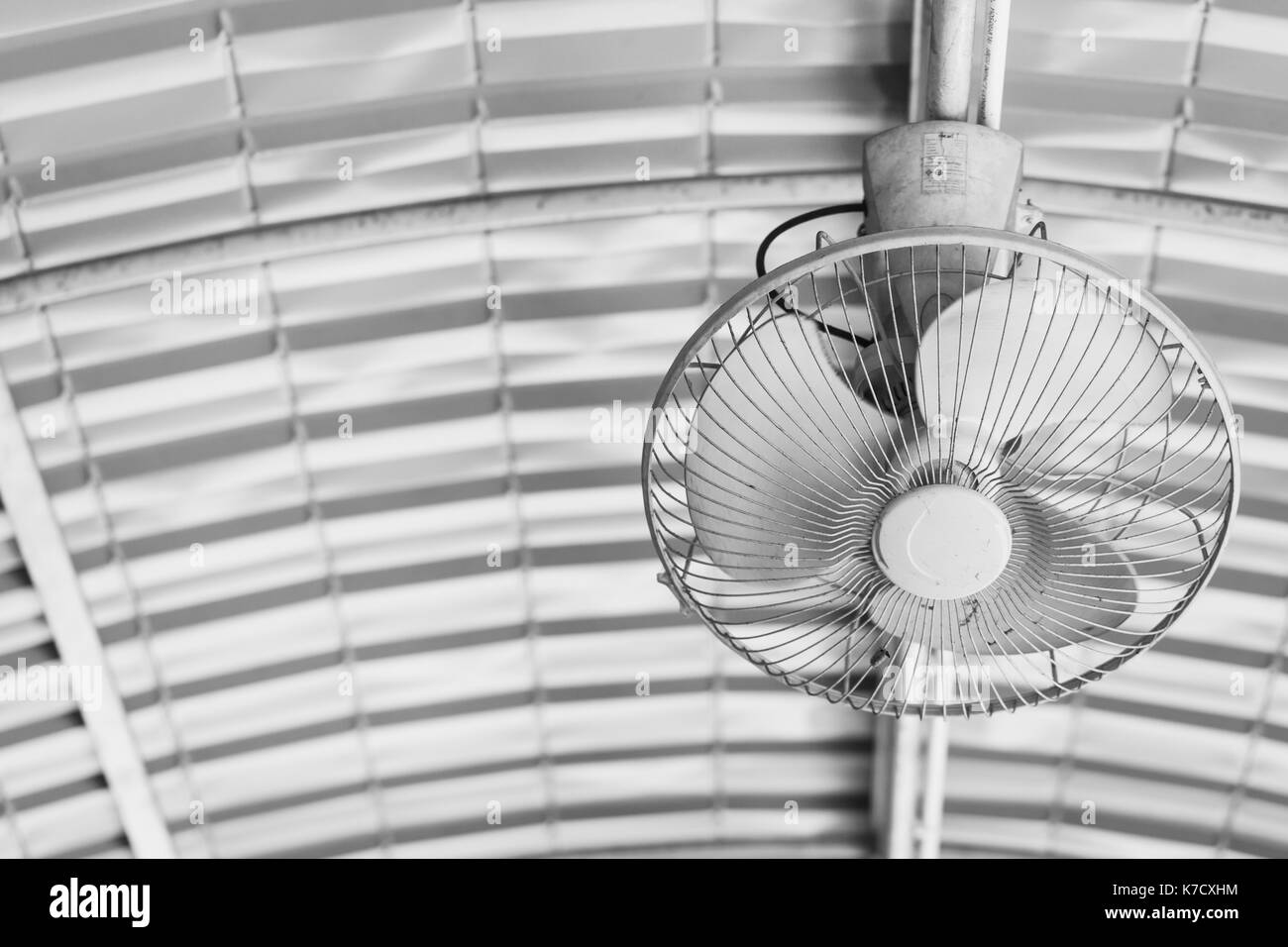 old ceiling fan black and white tone with copyspace Stock Photo Alamy