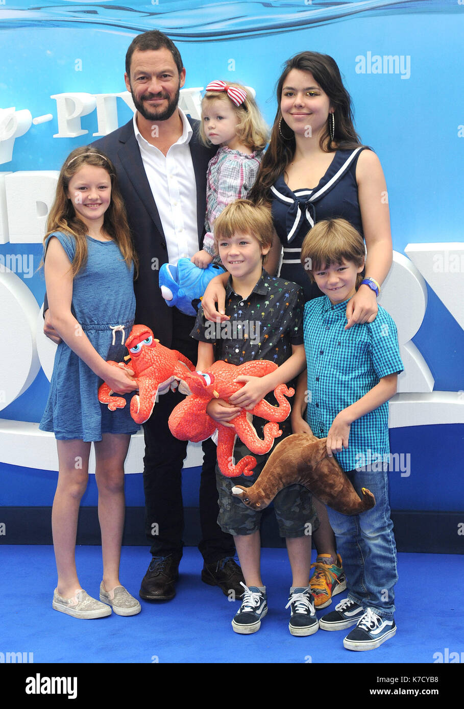 Photo Must Be Credited ©Alpha Press 080001 10/07/2016 Dominic West and Children Martha West, Dora West, Senan West, Francis West Finding Dory Premiere at Odeon Leicester Square London Stock Photo