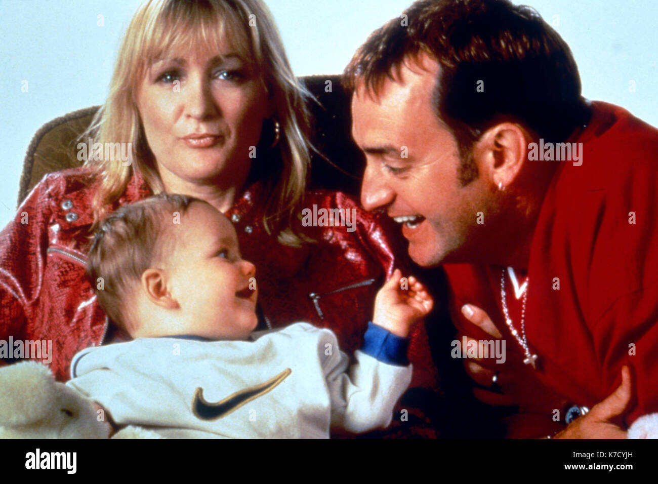 Photo Must Be Credited ©Alpha Press 070000 (2000) Caroline Aherne as Denise Best and Craig Cash as Dave Best with Baby David Best in The Royle Family BBC TV Show. Stock Photo