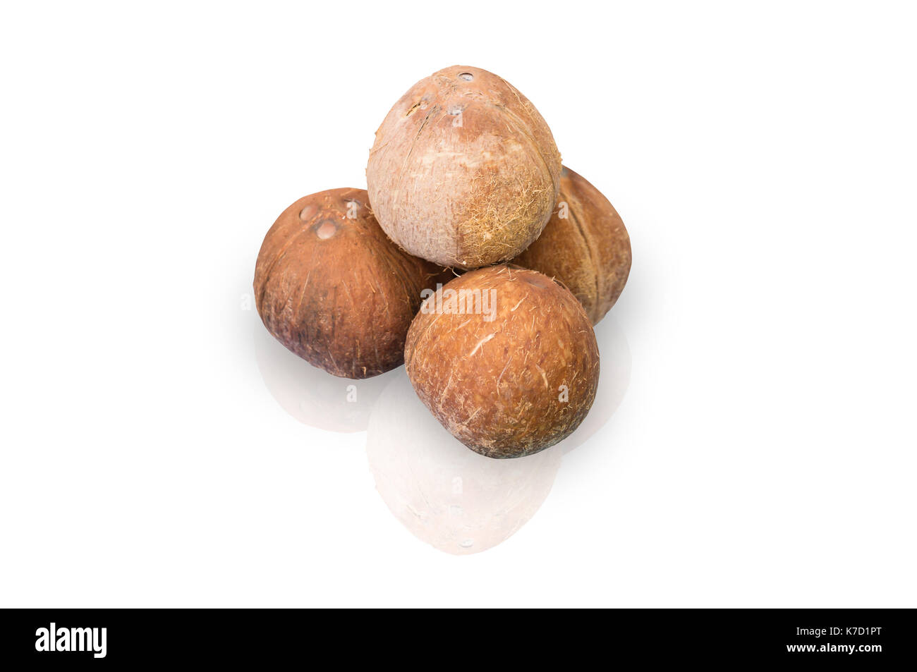 coconut no shell tropical fruit high nutrition isolated on white Stock Photo
