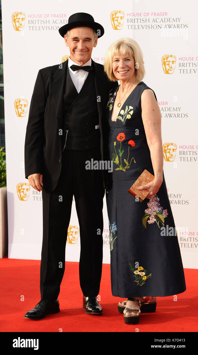 Photo Must Be Credited ©Kate Green/Alpha Press 079965 08/05/2016 Mark Rylance with wife Claire van Kampen at the House of Fraser British Academy Television Bafta Awards Arrivals 2016 held at the Royal Festival Hall in London Stock Photo