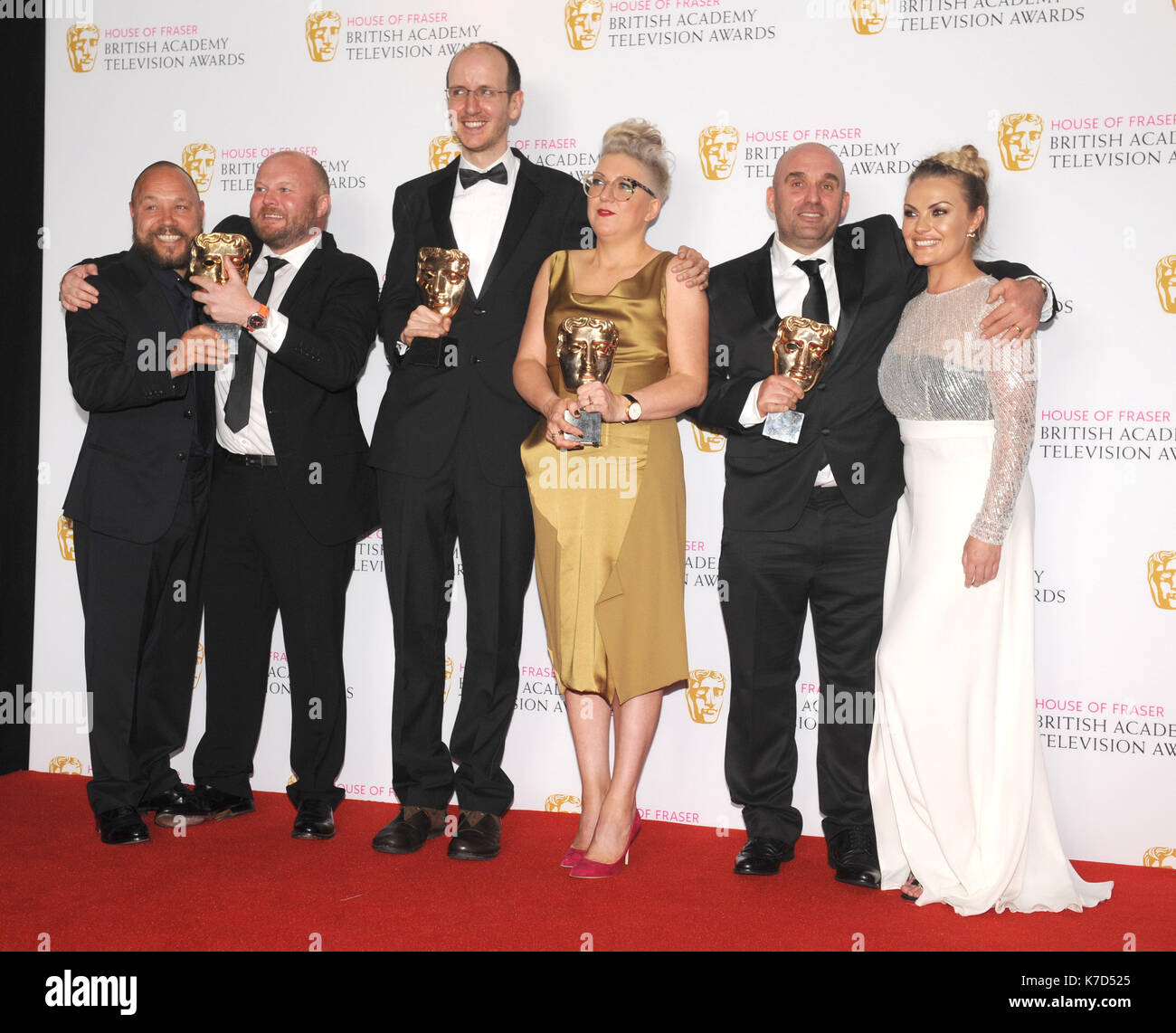 Photo Must Be Credited ©Kate Green/Alpha Press 079965 08/05/2016 Best Mini Series, This Is England 90, Stephen Graham, Shane Meadows, Mark Herbert, Jack Thorne, Rebekah Wray-Rogers, Chanel Cresswell at the House of Fraser British Academy Television Awards Bafta Pressroom held at the Royal Festival Hall in London Stock Photo