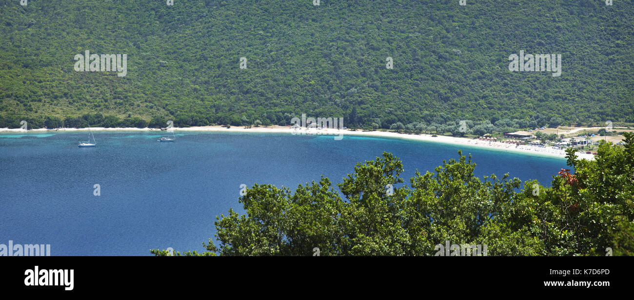 View of Andisamos beach in Kefalonia,Greece Stock Photo