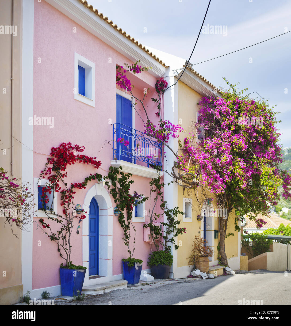 The Beautiful Kefalonian village of Assos Stock Photo