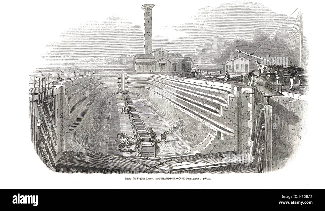 New graving Docks, Southampton, 1848 Stock Photo