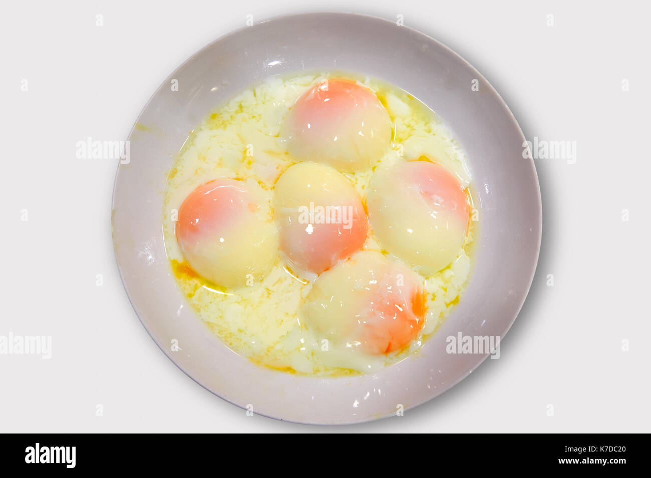 Low temperature slow cooking eggs modern cuisine Stock Photo Alamy