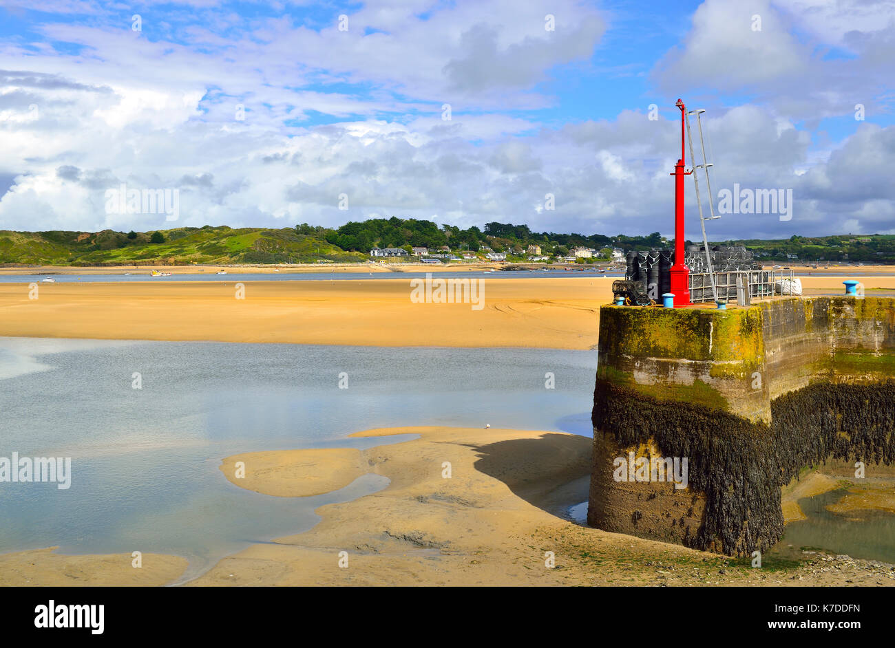 Padstow outer harbour looking towards Rock over the Camel Estuary at