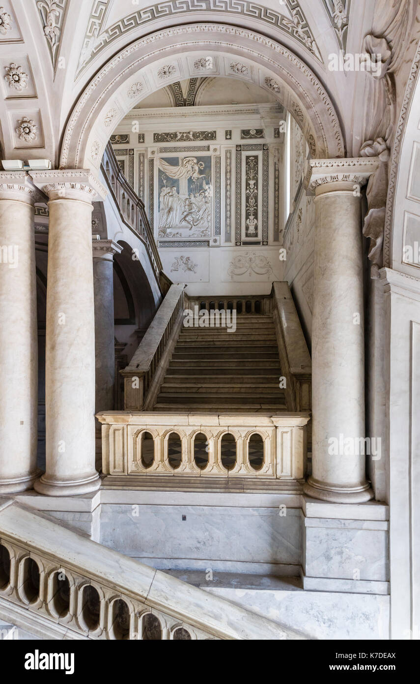 Staircase, University, Universita Degli Studi di Catania, former baroque Benedictine monastery of San Nicolò l' ArenaCatania Stock Photo