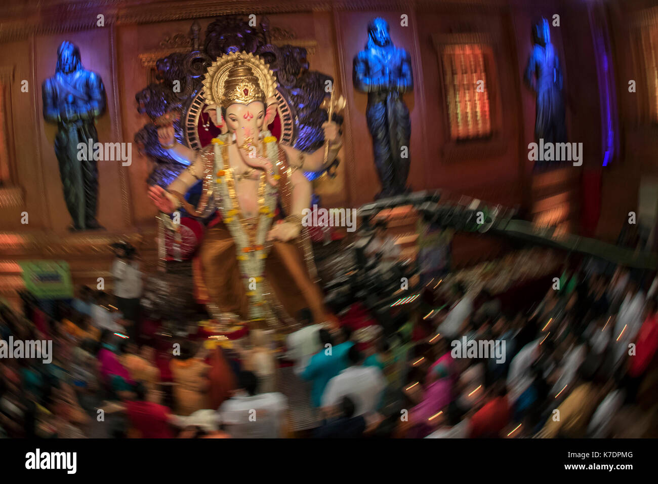 The image of Ganpati or Elephant headed lords idol, khetwadi ,Mumbai, India Stock Photo