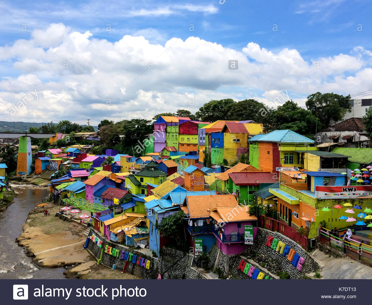 Colorful Village in Jodipan, Malang, Java, Indonesia Stock Photo