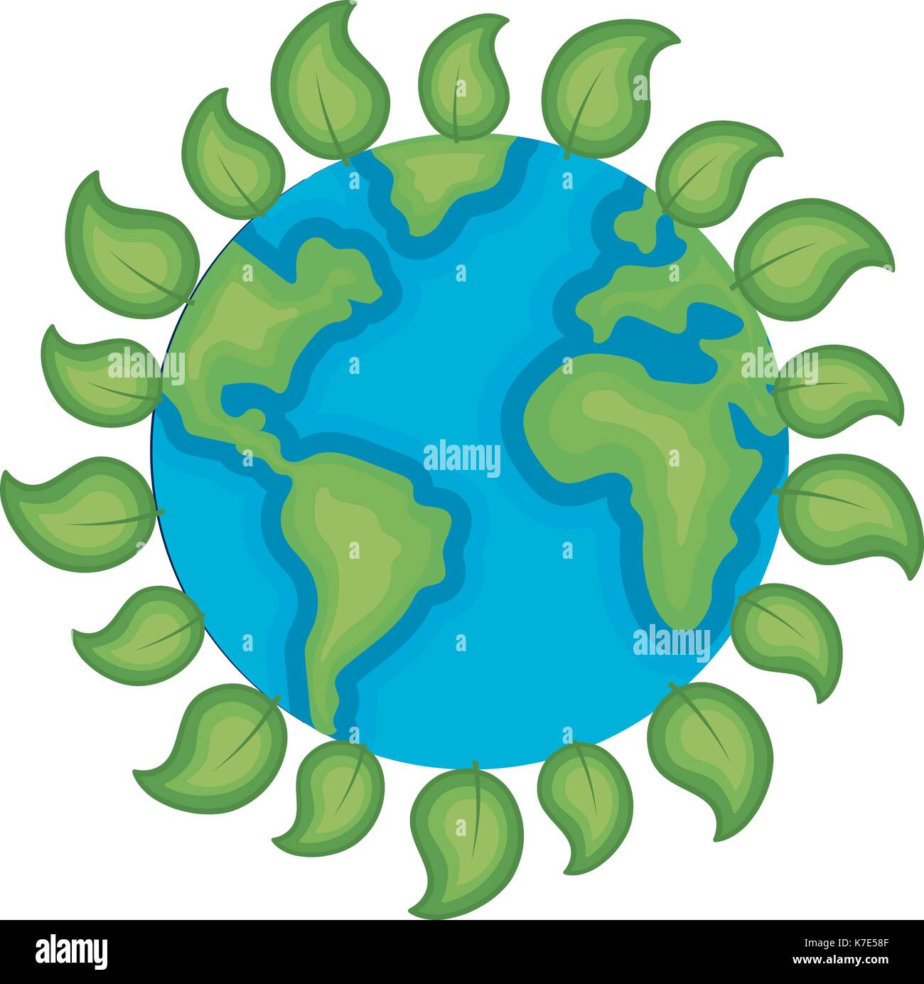 earth planet with ecological leaves design Stock Vector Image & Art - Alamy