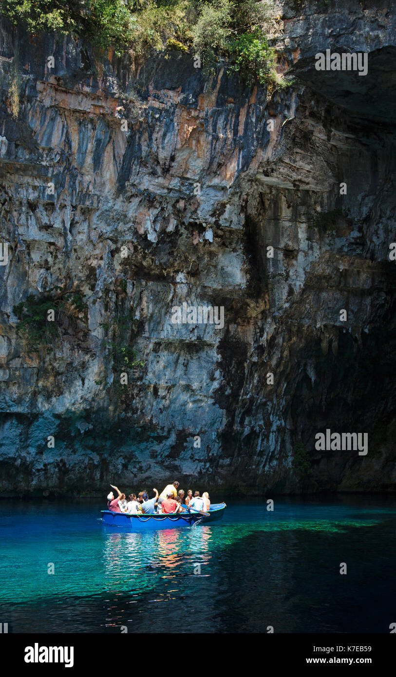 Melissani Cave near Sami Kefalonia, Greece Stock Photo