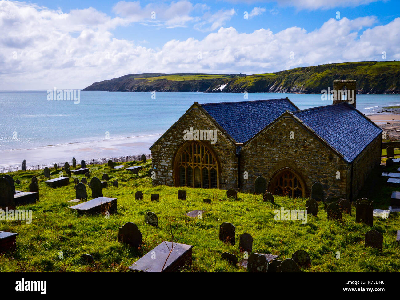 St. Hywyn's Church Aberdaron Stock Photo