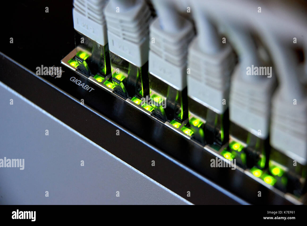 gigabit ethernet connection Stock Photo