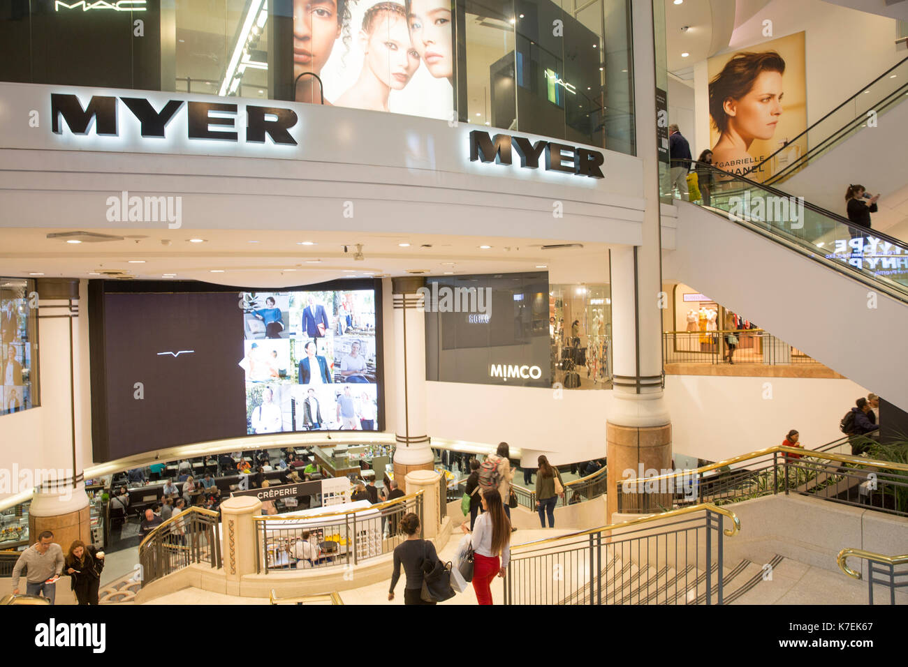 Myer department store retail in pitt street, Sydney city centre