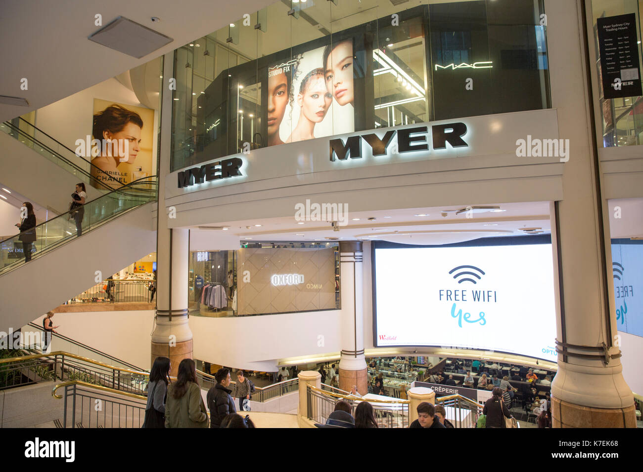 Myer department store retail in pitt street, Sydney city centre