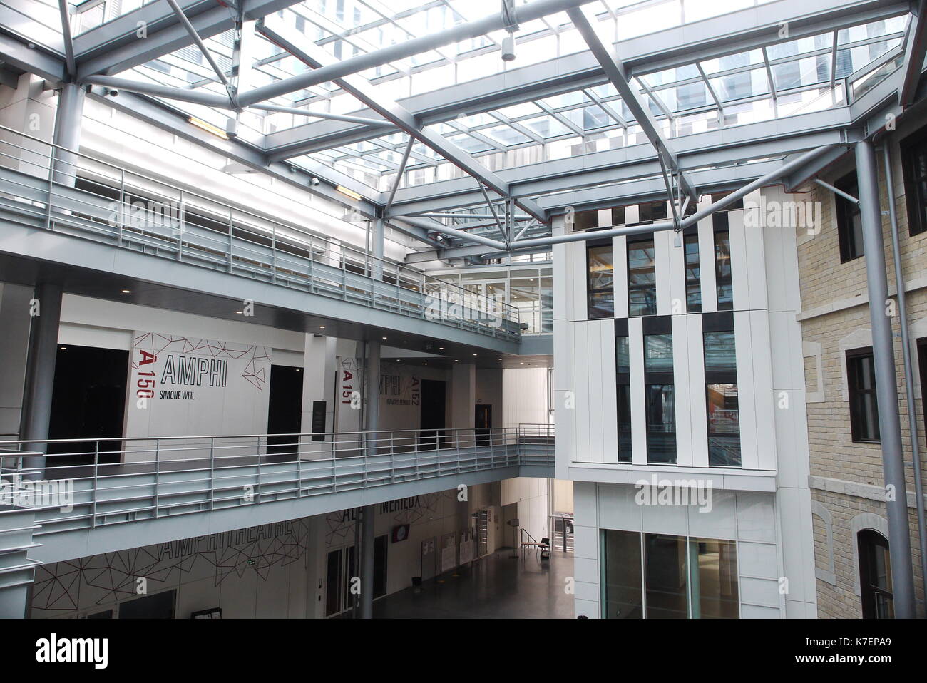 Brand new Catholic University, settled in former Prison Saint-Paul, Lyon, France Stock Photo