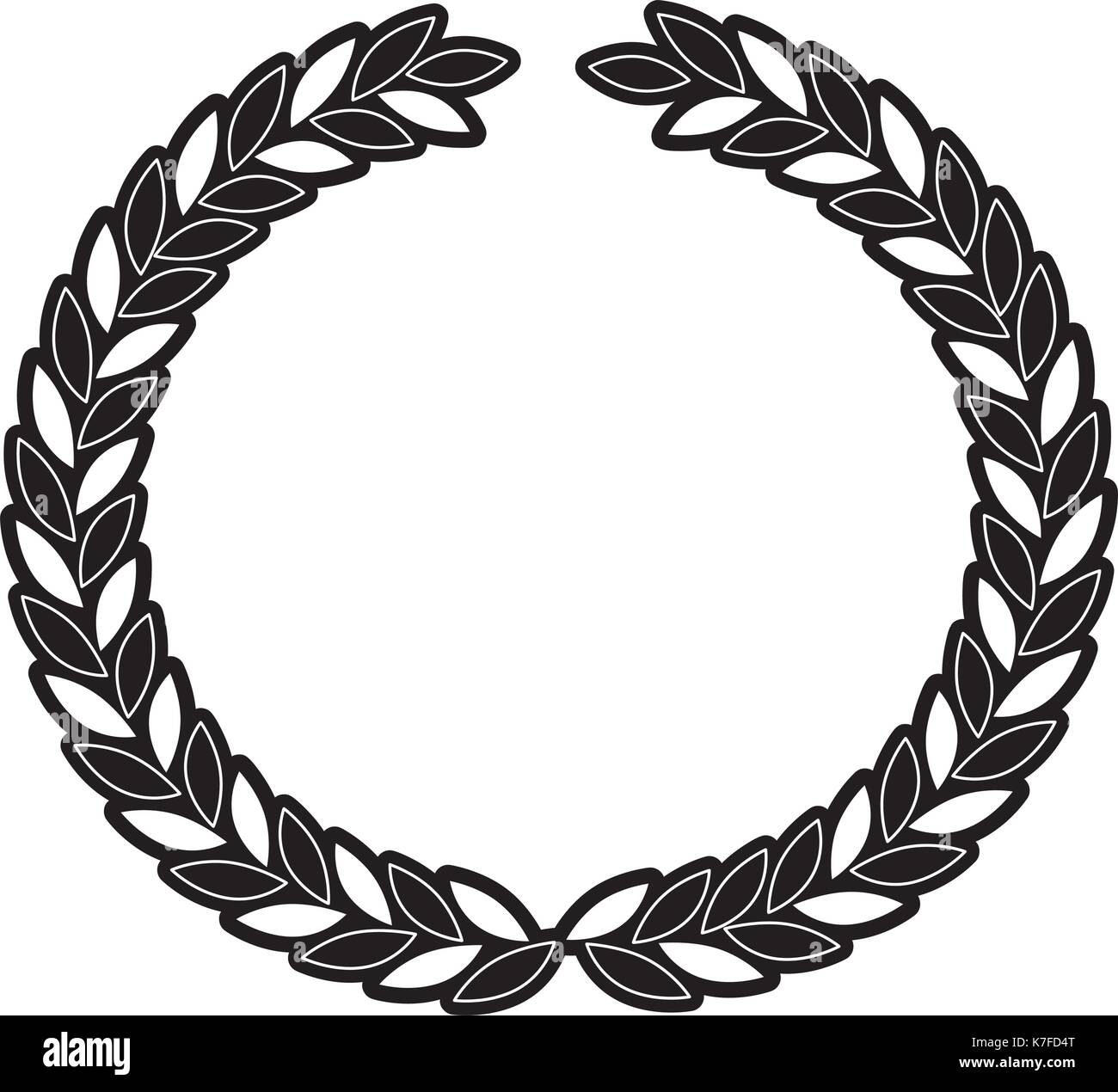 Circular border arch leaves silhouette hires stock photography and