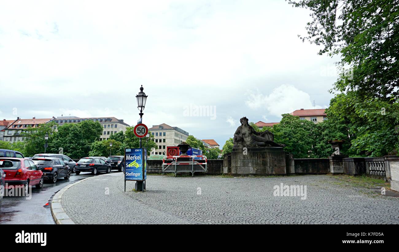 Traffic and cityscape in Munich, Germany Stock Photo