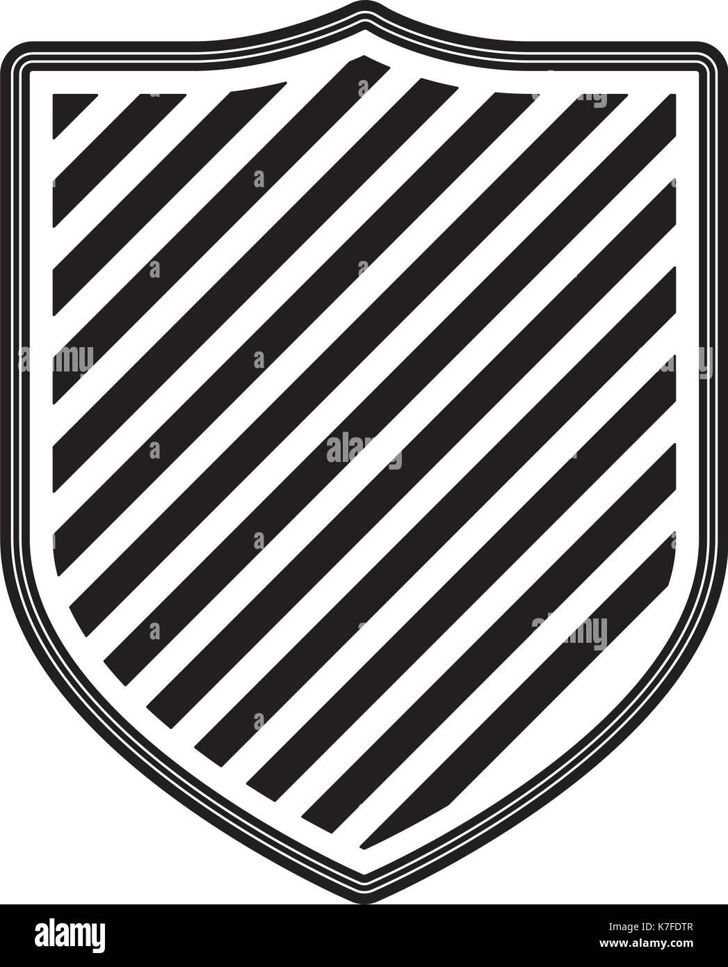 coat of arms with striped in monochrome silhouette Stock Vector Image ...