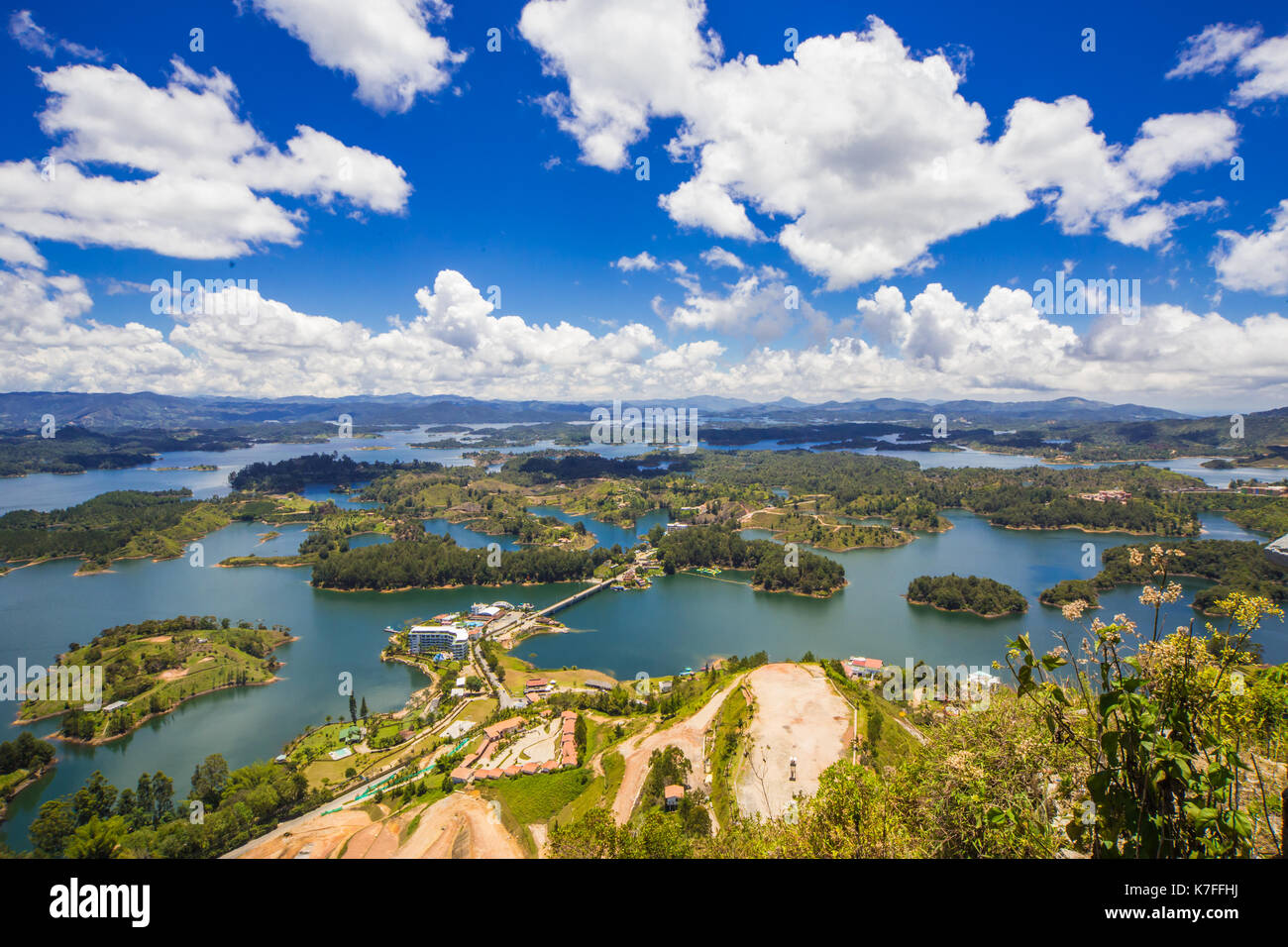 Steep steps rising up Piedra del Penol, Colombia Stock Photo - Alamy