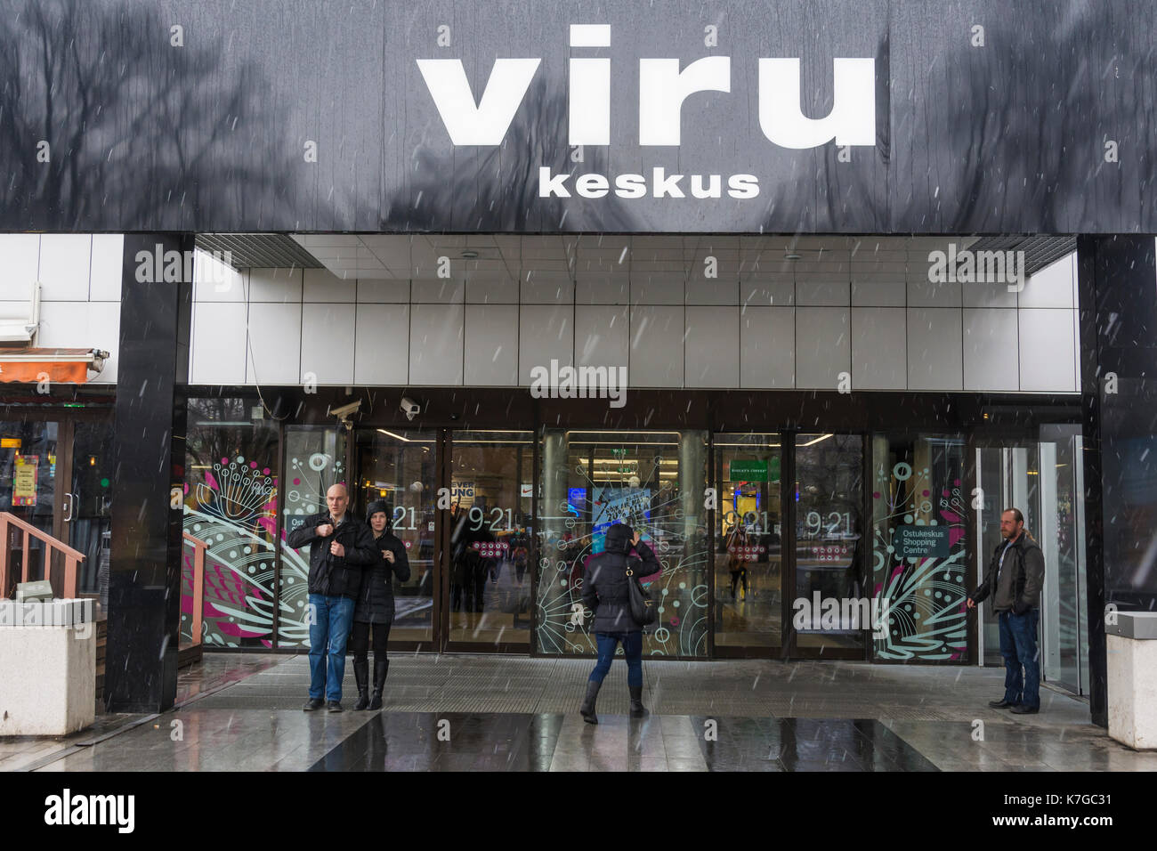 Viru keskus shopping centre main entrance In Tallinn Estonia Stock Photo