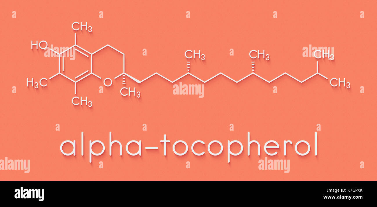Vitamin E (alpha tocopherol) molecule. Skeletal formula Stock Photo Alamy