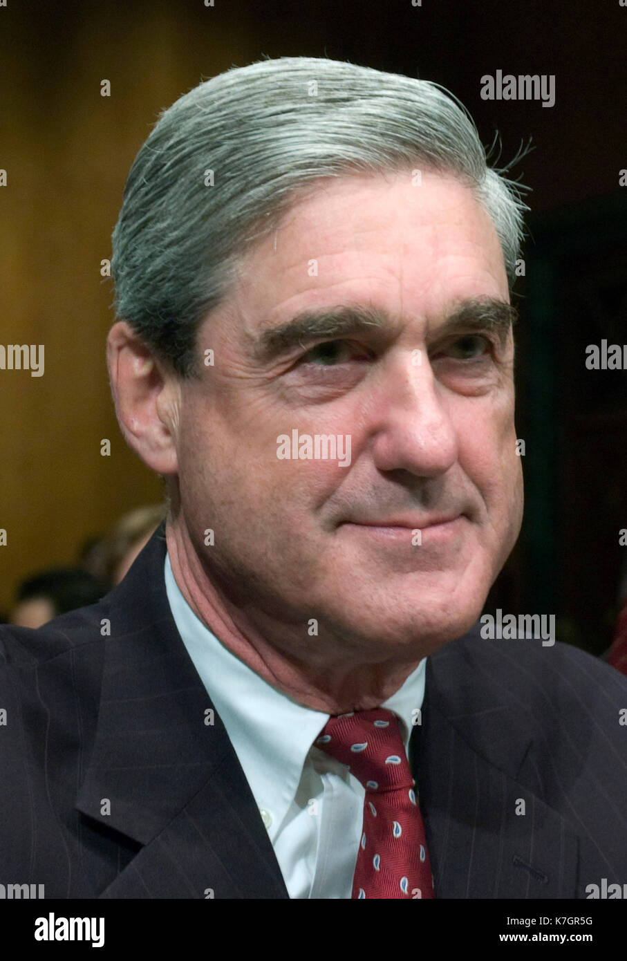 FBI Director Robert Mueller makes an appearance before the Senate Judicary Committe to discusss recent activiites involving FBI agents, Washington D.C., March 5, 2008. Credit: Patsy Lynch/MediaPunch Stock Photo