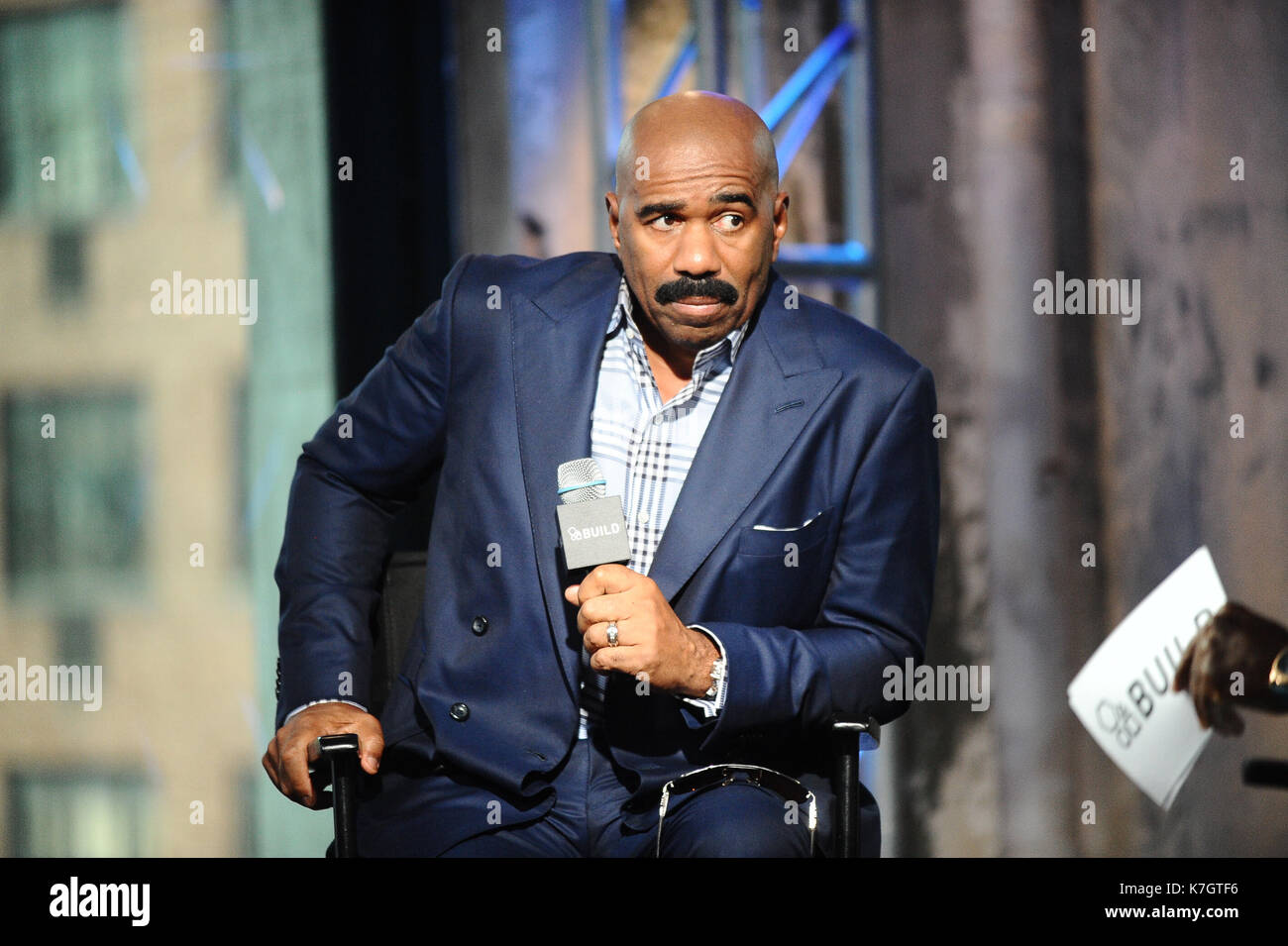 NEW YORK, NY - SEPTEMBER 4: TV personality, comedian, radio show host and best-selling author Steve Harvey pictured at the AOL's Build to discuss the upcoming season of ìSteve Harveyî in New York City, September 4 ,2015 Credit:Pluvious/MediaPunch Stock Photo