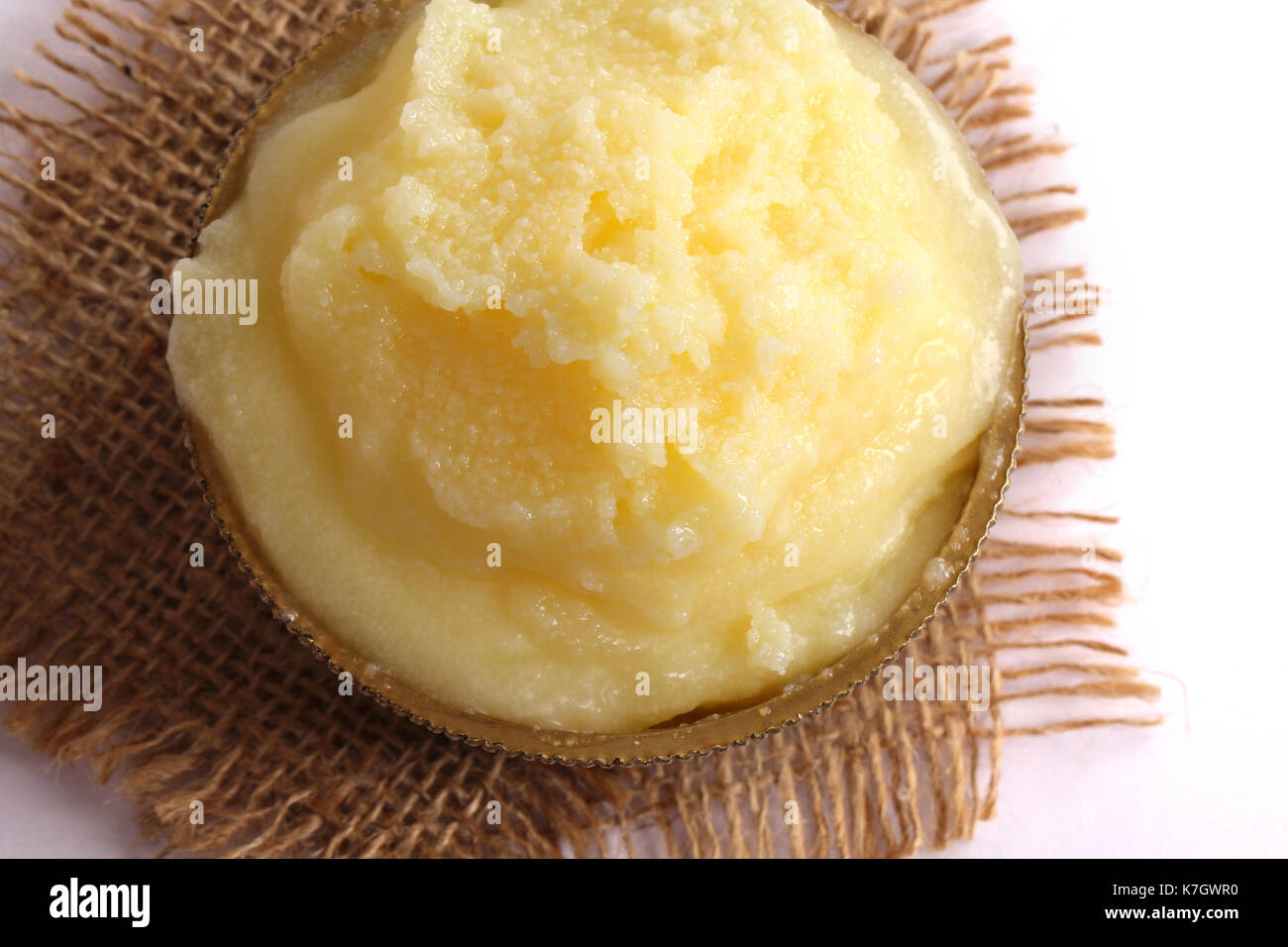 Desi ghee or clariified liquid butter, cooking oil, pure ghee Stock