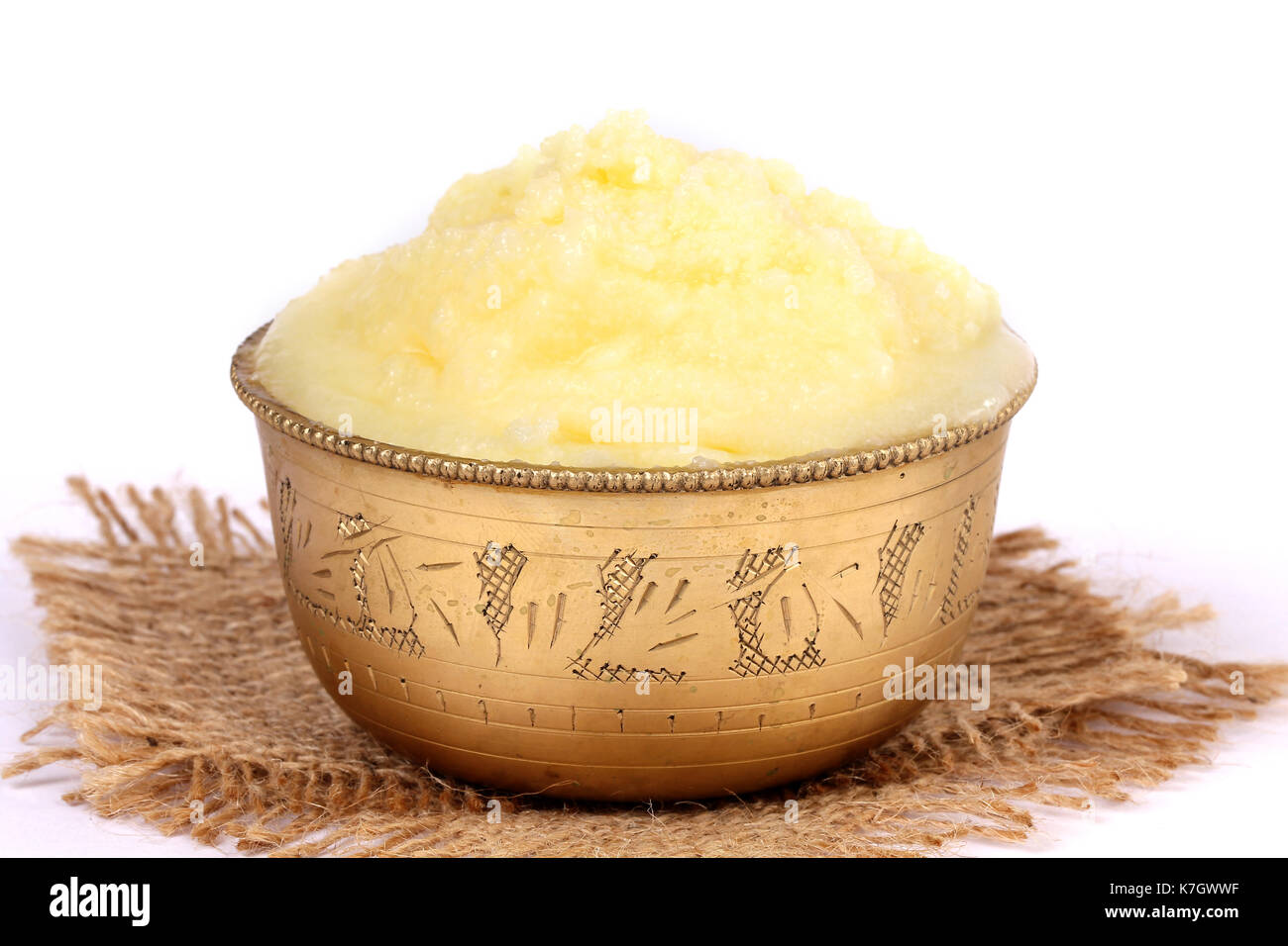 Desi ghee or clariified liquid butter, cooking oil, pure ghee Stock