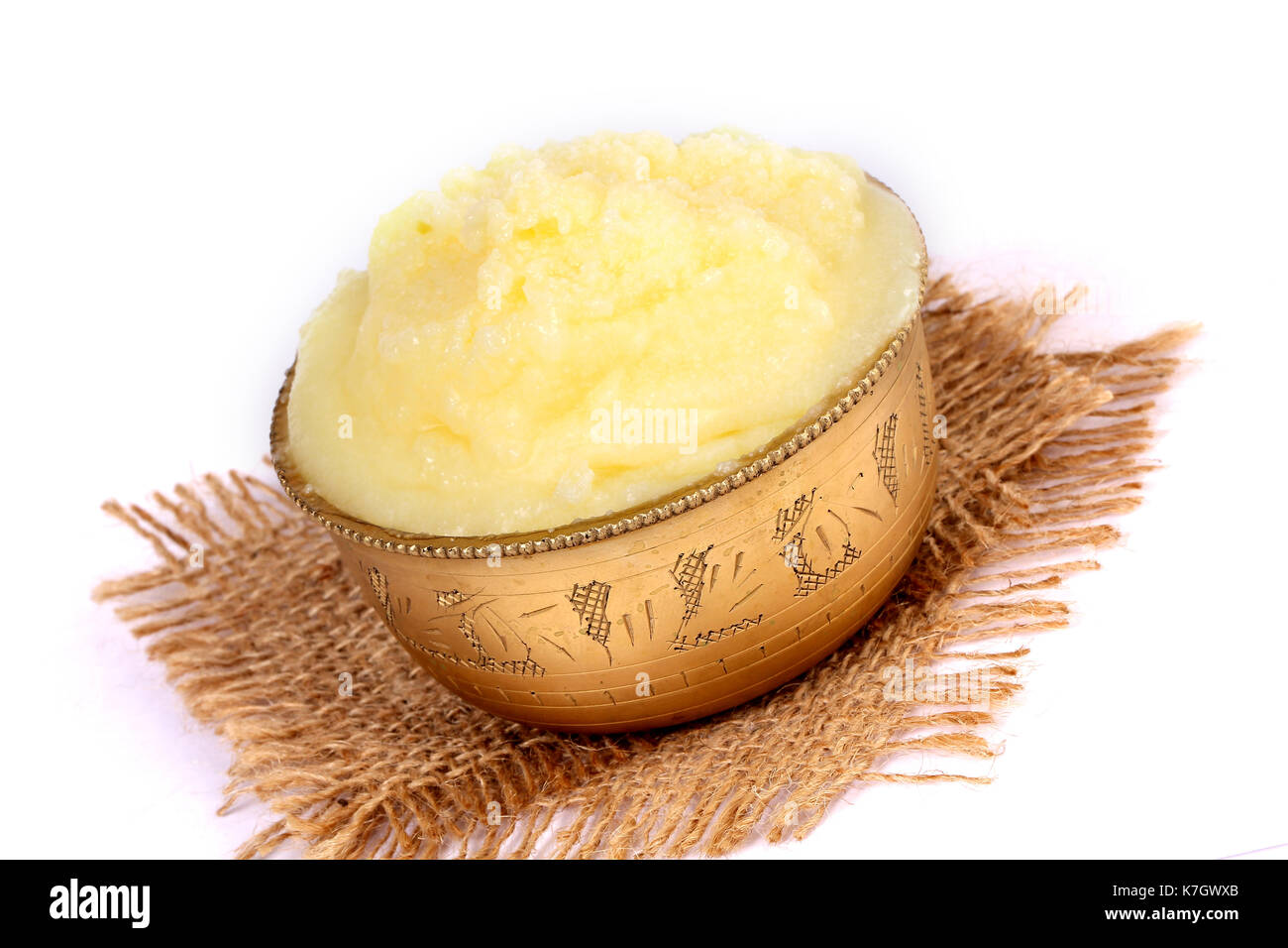 Desi ghee or clariified liquid butter, cooking oil, pure ghee Stock