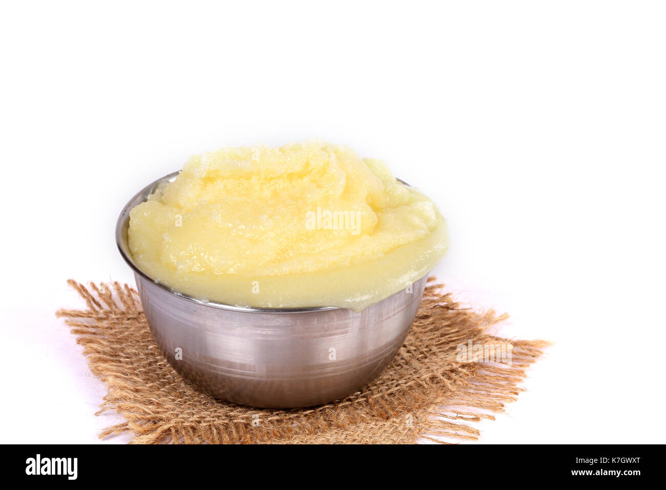 Desi ghee or clariified liquid butter, cooking oil, pure ghee Stock