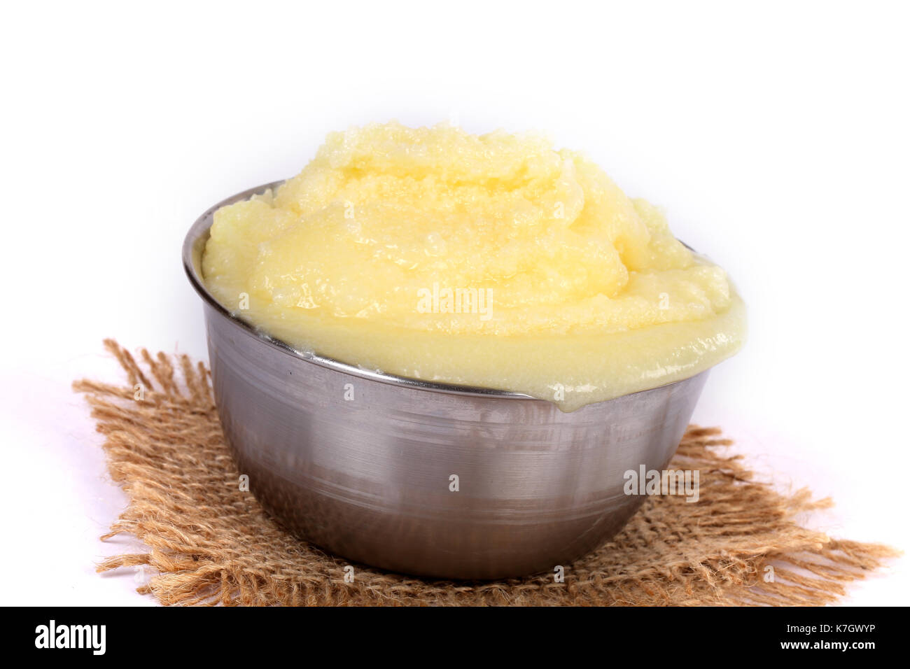 Desi ghee or clariified liquid butter, cooking oil, pure ghee Stock