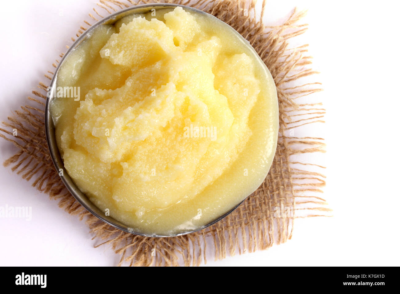 Desi ghee or clariified liquid butter, cooking oil, pure ghee Stock Photo