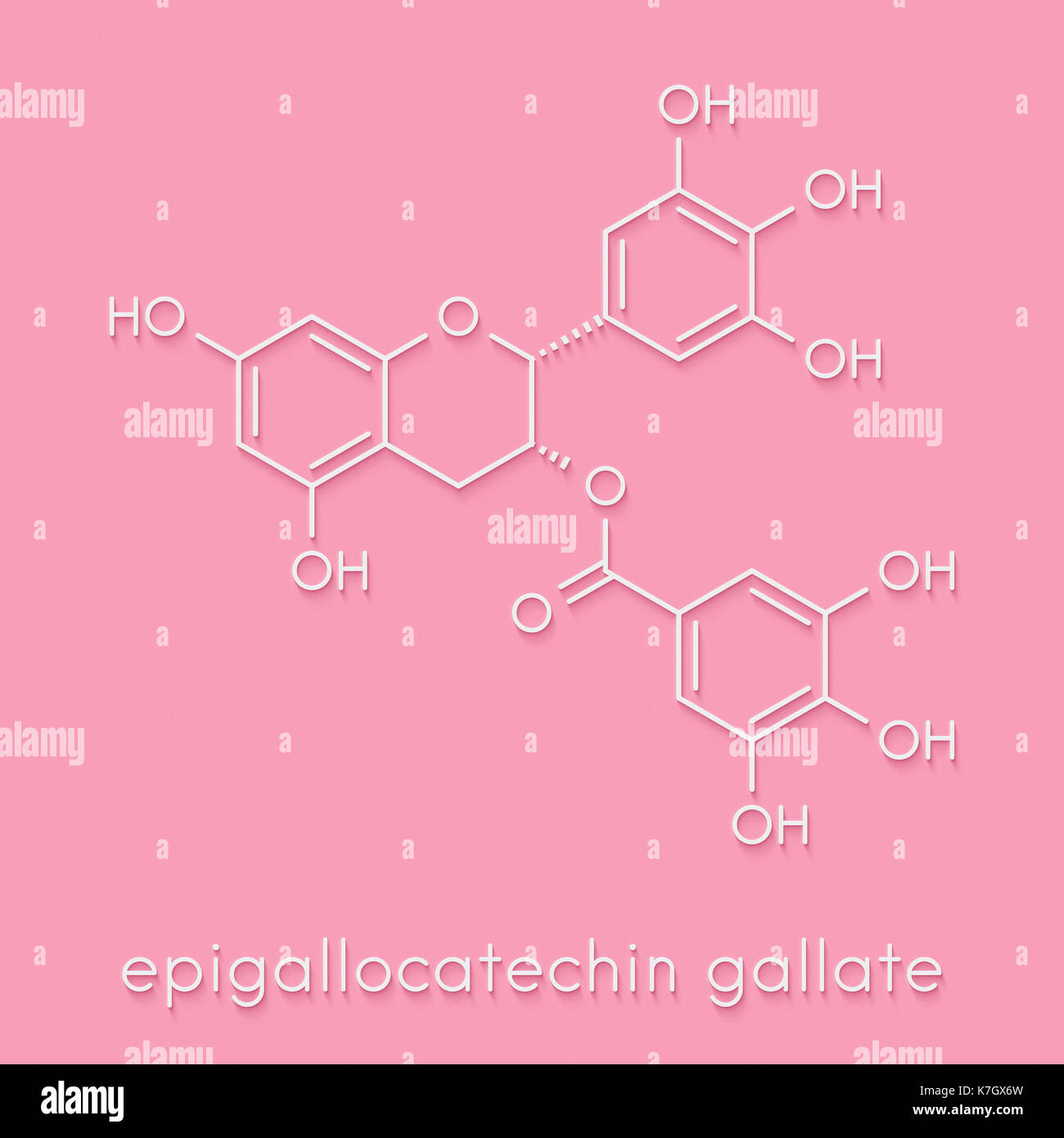 Epigallocatechin gallate (EGCG) green tea polyphenol molecule. Has