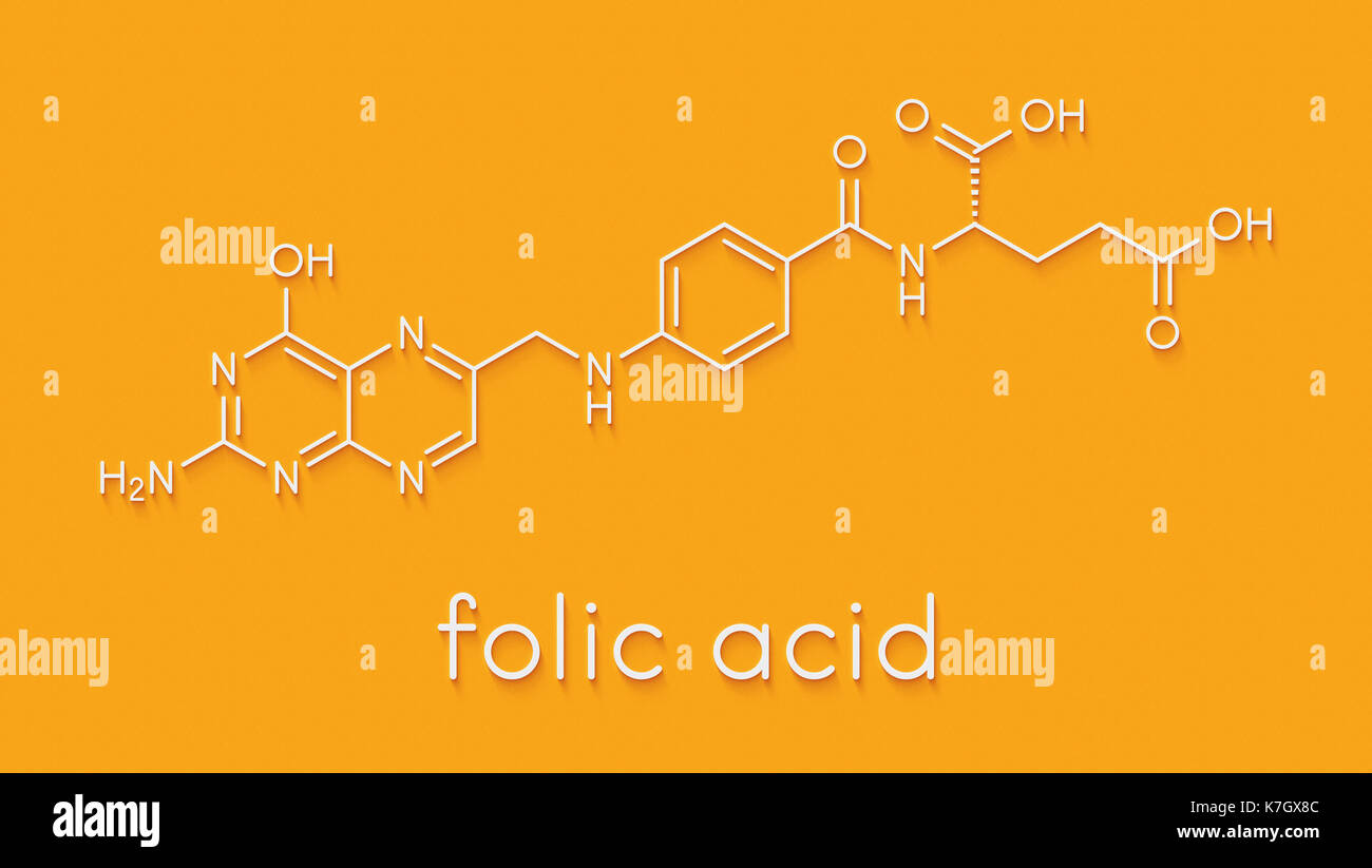 Vitamin B9 (folic acid) molecule. Skeletal formula Stock Photo Alamy