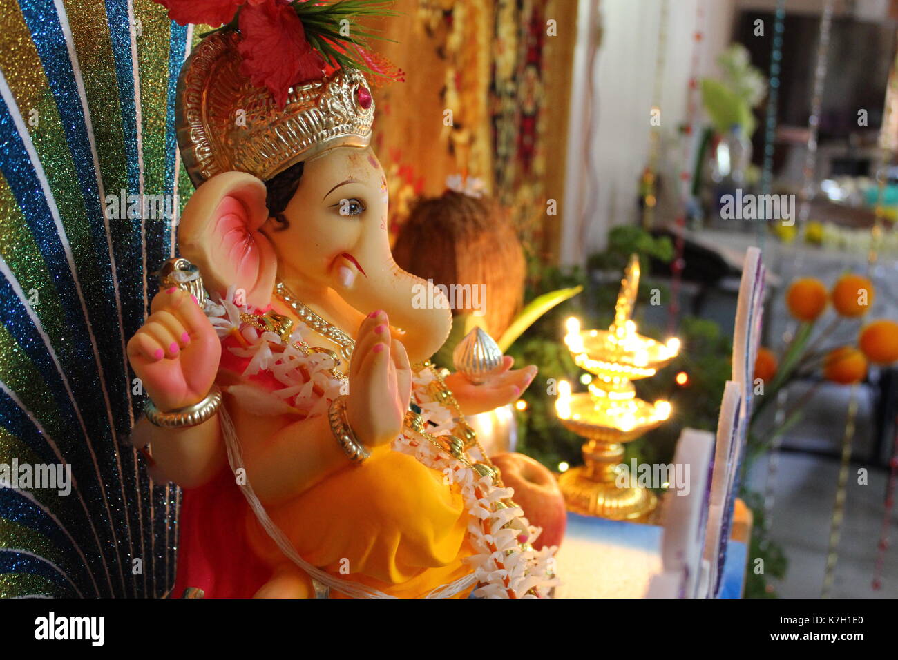 Ganesh Festival  / Ganapati Festival , Maharashtra, India (Ganapati Bappa Morya) Stock Photo