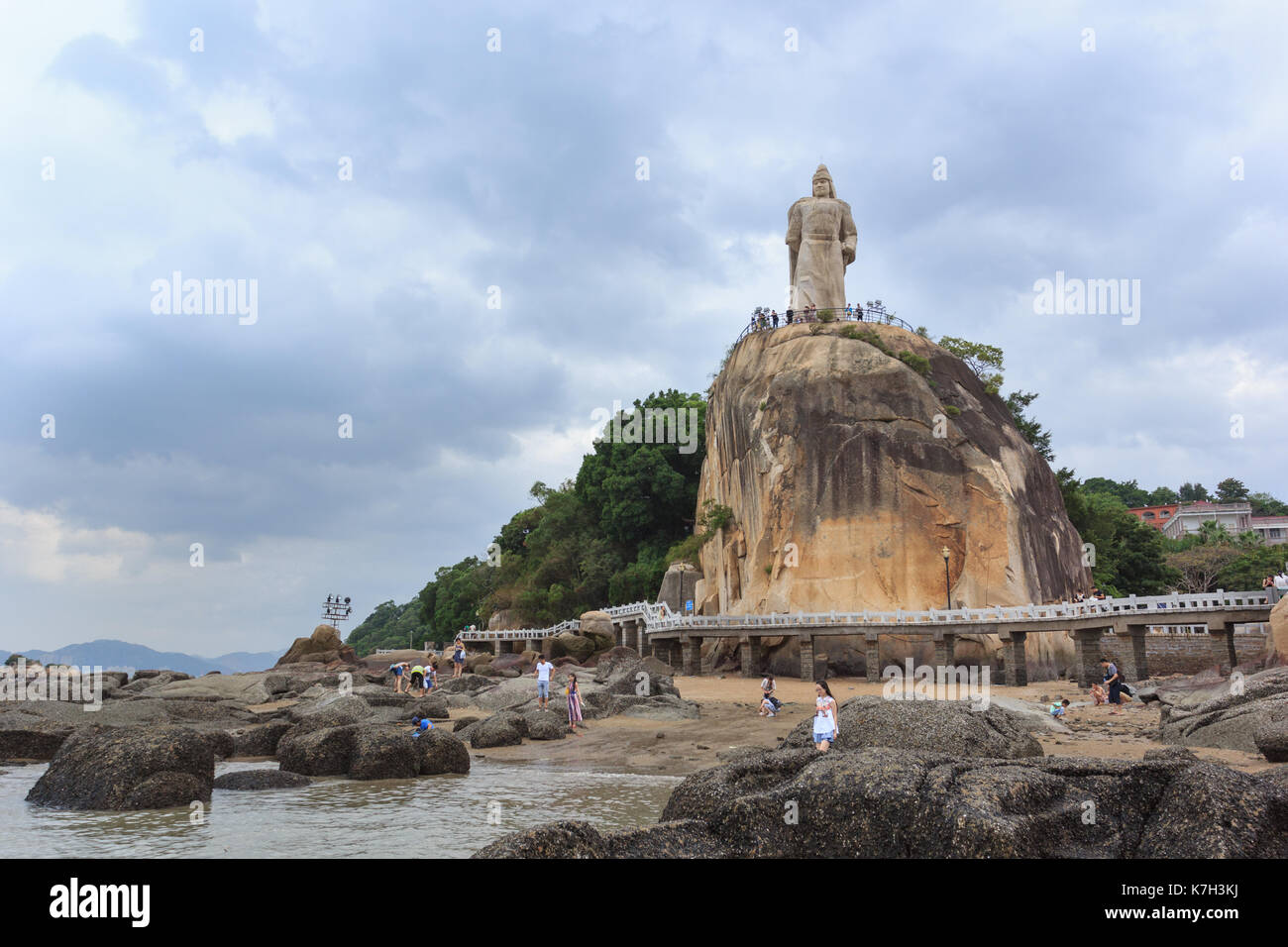 Xiamen, China - Aug 23, 2014: Haoyue Park Zheng Chenggong Statue At Gulangyu Island In Xiamen City, Fujian, China Stock Photo