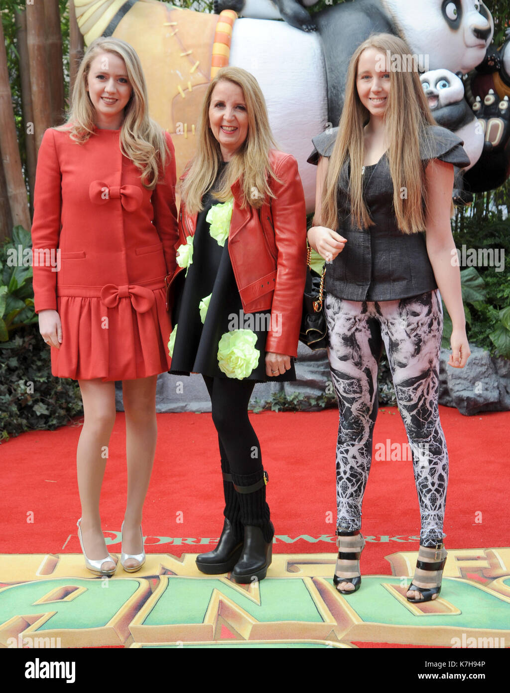 Photo Must Be Credited ©Alpha Press 078237 06/03/2016 Gillian McKeith with daughters Skylar McKeith Magaziner and Afton McKeith at the Kung Fu Panda 3 Movie Premiere in Leicester Square London. Stock Photo