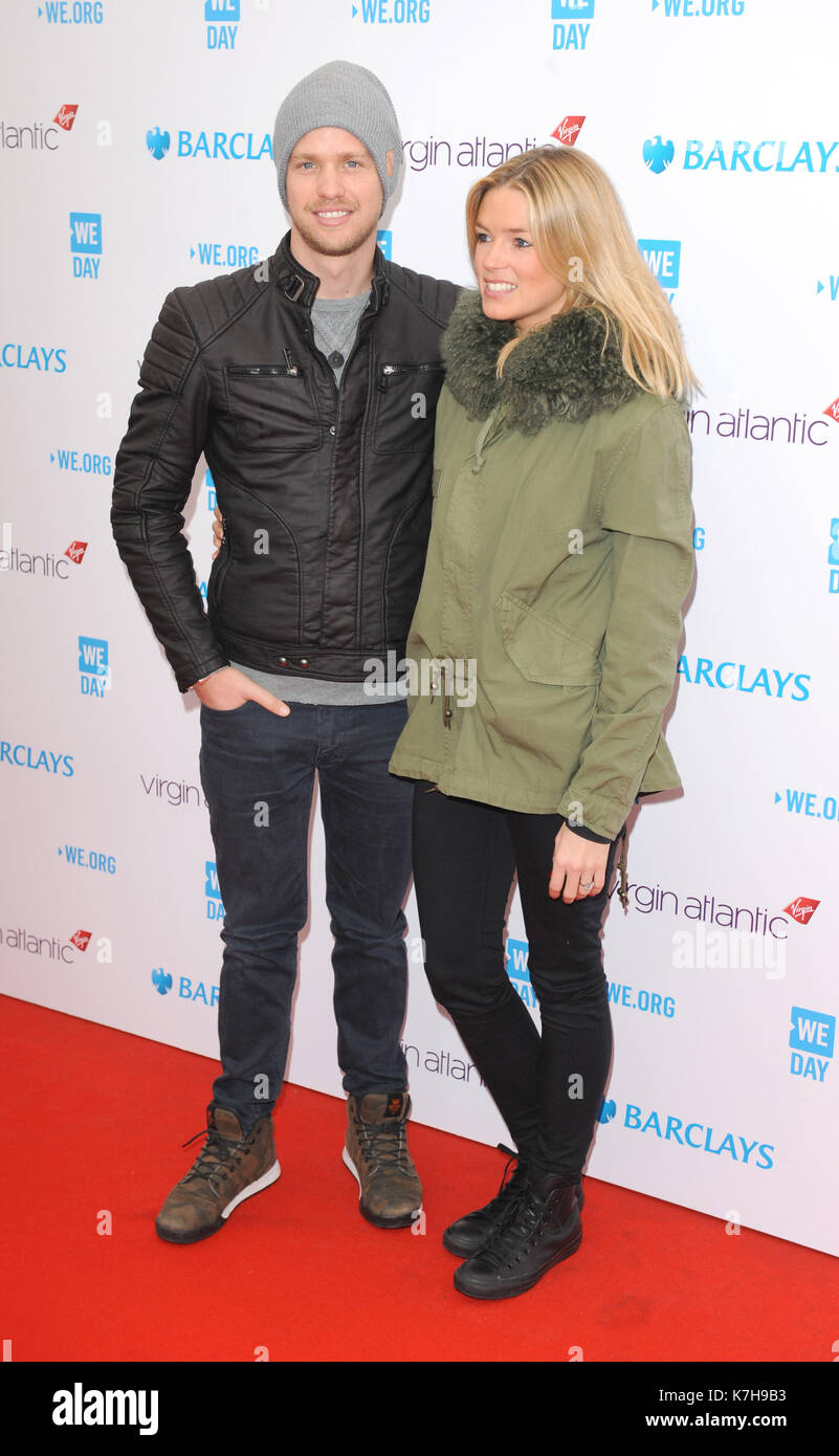 Photo Must Be Credited ©Kate Green/Alpha Press 079965 09/03/2016 Sam Branson and Isabella Calthorpe WE Day 2016 SSE Arena Wembley London Stock Photo