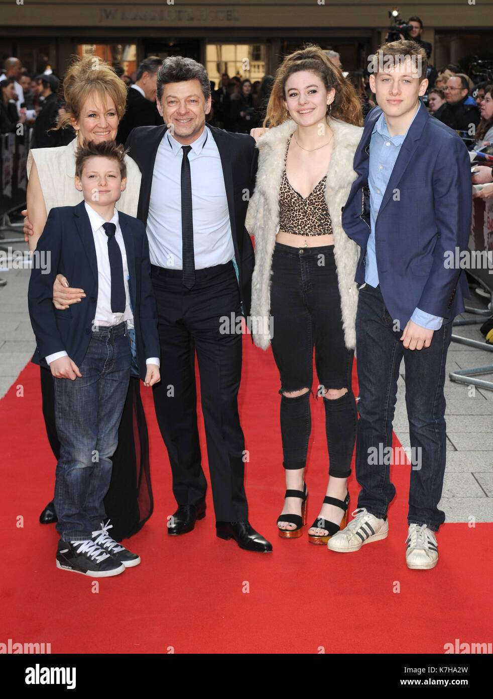 Andy serkis and his wife lorraine ashbourne and their children hi-res ...