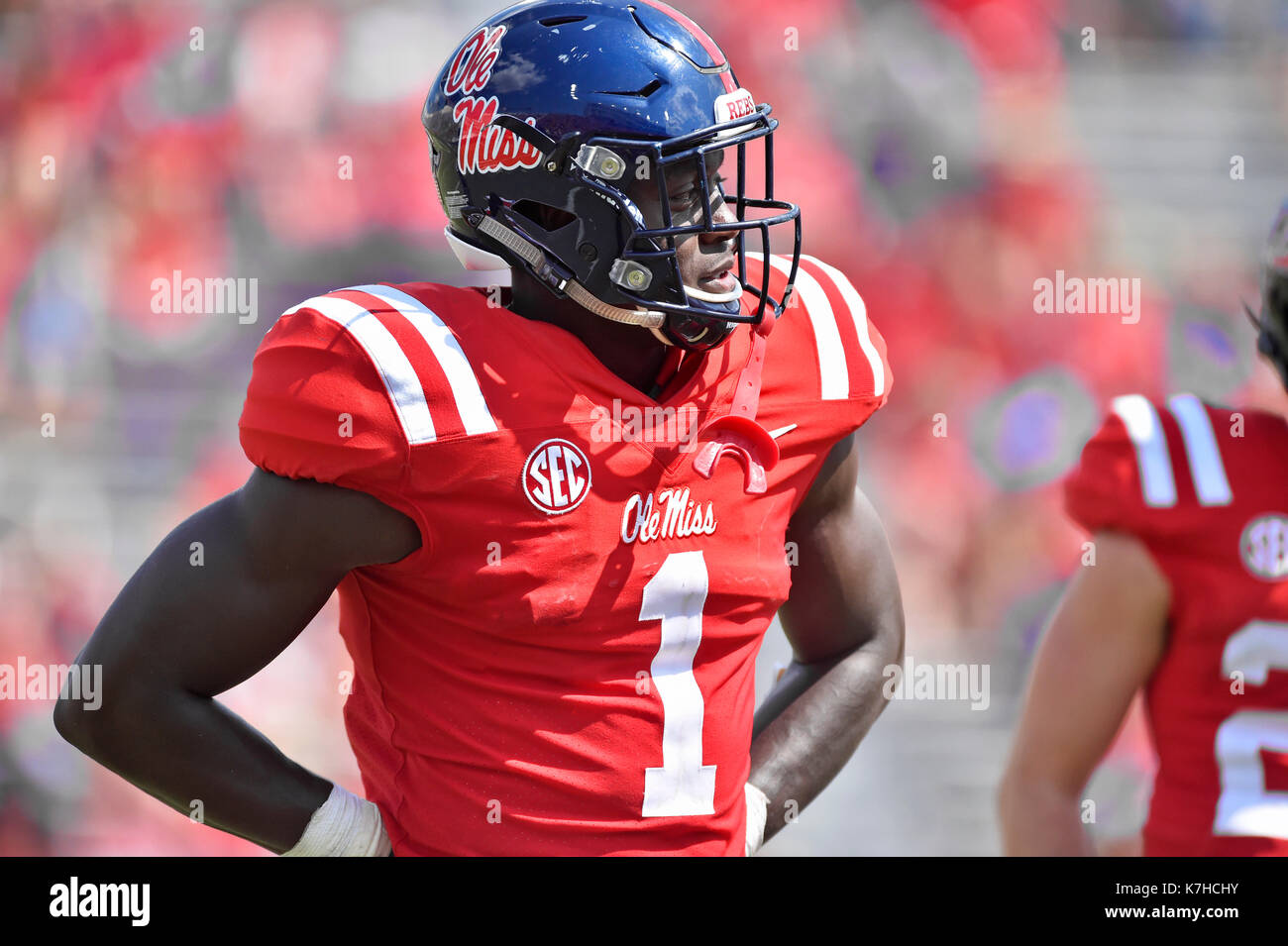 Oxford, MS, USA. 9th Sep, 2017. Mississippi receiver A.J. Brown during the fourth quarter of a NCAA college football game against Tennessee-Martin at Vaught-Hemmingway Stadium in Oxford, MS. Mississippi won 45-23. Austin McAfee/CSM/Alamy Live News Stock Photo
