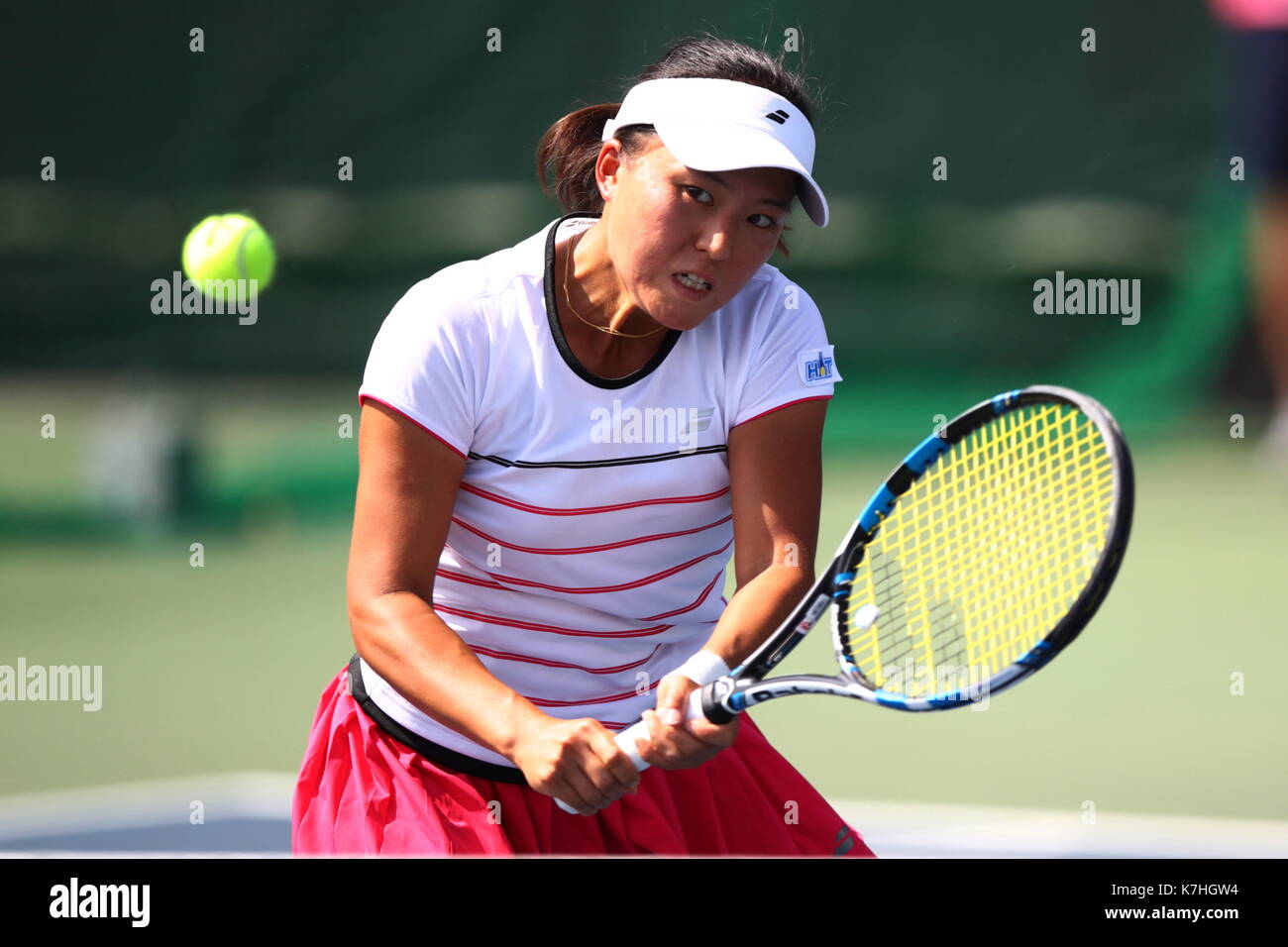 Tokyo, Japan. 15th Sep, 2017. Makoto Ninomiya (JPN) Tennis : Japan Women's Open Tennis 2017 Doubles semi-final match between Makoto Ninomiya & renata Voracova - Zhaoxuan Yang & Shuko Aoyama at Ariake Tennis Park in Tokyo, Japan . Credit: Sho Tamura/AFLO SPORT/Alamy Live News Stock Photo