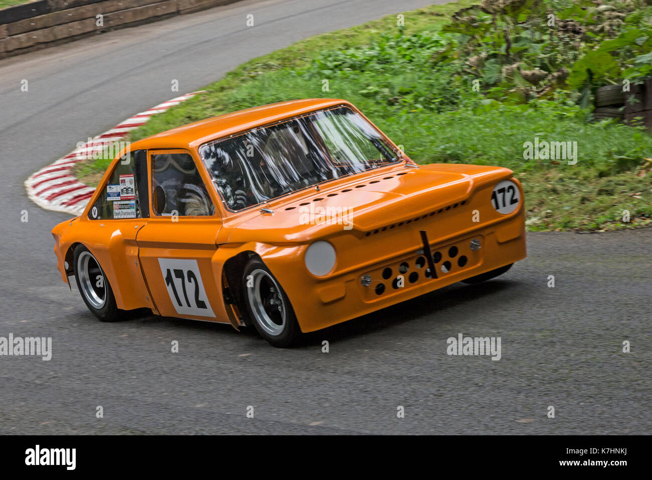 Worcestershire, UK. 16th September, 2017. A Rawlson Spaceframe Stiletto, a converted Hillman Imp, being raced by Paul Batey at the Autumen Speed Finale at Shelsley Walsh in Worcestershire, England, on Saturday 16th September. Credit: Rob Carter/Alamy Live News Stock Photo