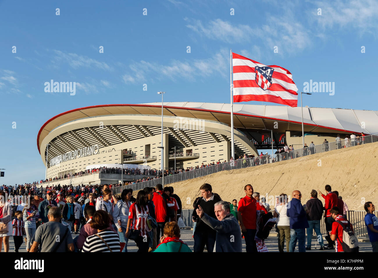 Madrid, Spain. 17th September, 2017. LaLiga match between Atletico de Madrid and Malaga CF at the Wanda Metropolitano Stadium on the day of its first official match. © ABEL F. ROS/Alamy Live News Stock Photo