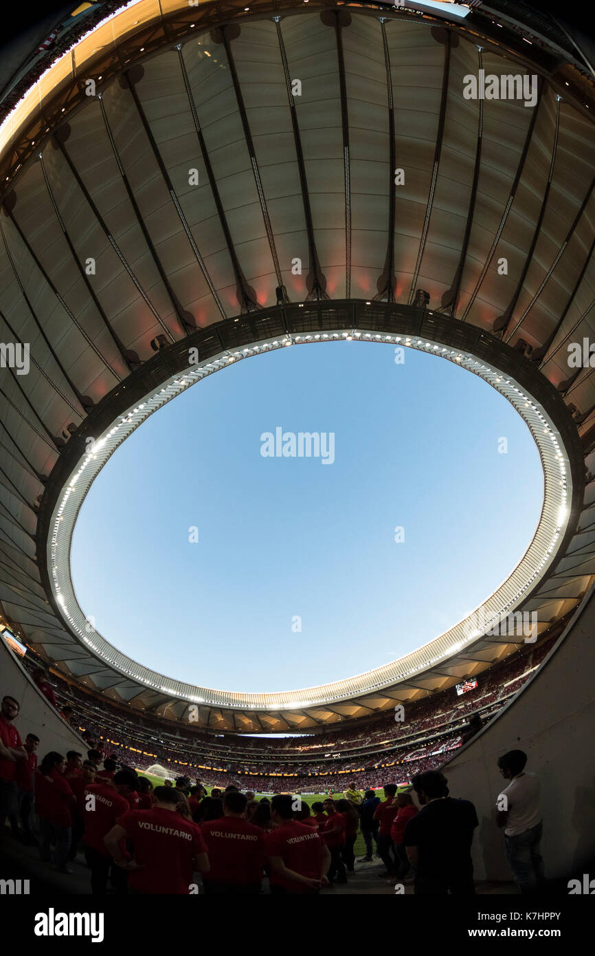 Madrid, Spain. 17th September, 2017. LaLiga match between Atletico de Madrid and Malaga CF at the Wanda Metropolitano Stadium on the day of its first official match. © ABEL F. ROS/Alamy Live News Stock Photo