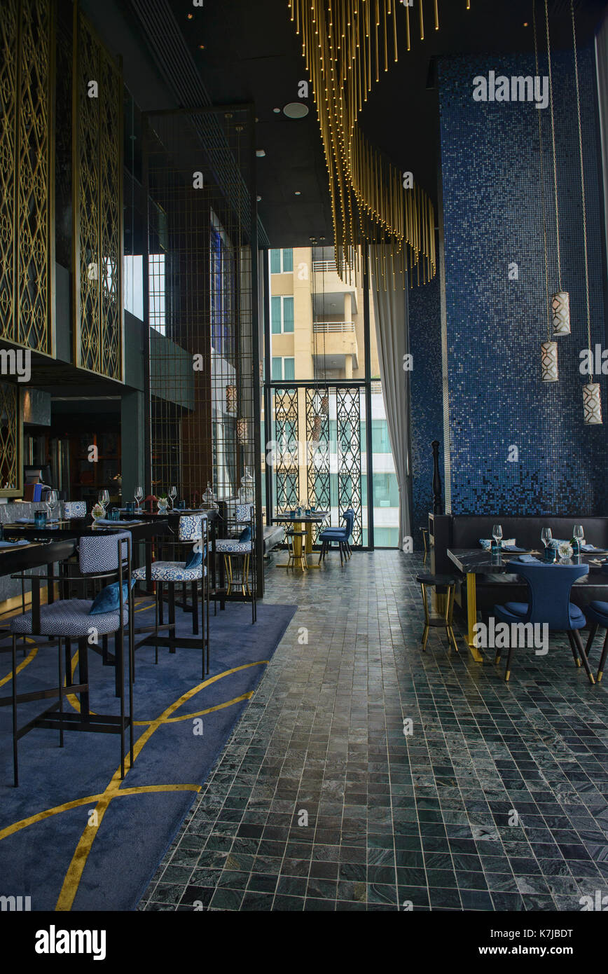 Elegant restaurant interior, Bangkok, Thailand Stock Photo