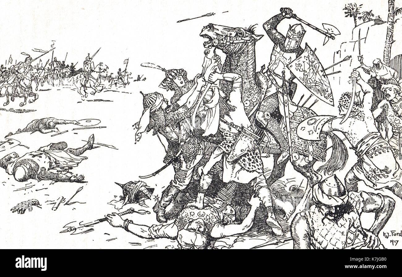 French King, Louis IX, Battle of Al Mansurah, 1250 ( Seventh Crusade) Stock Photo