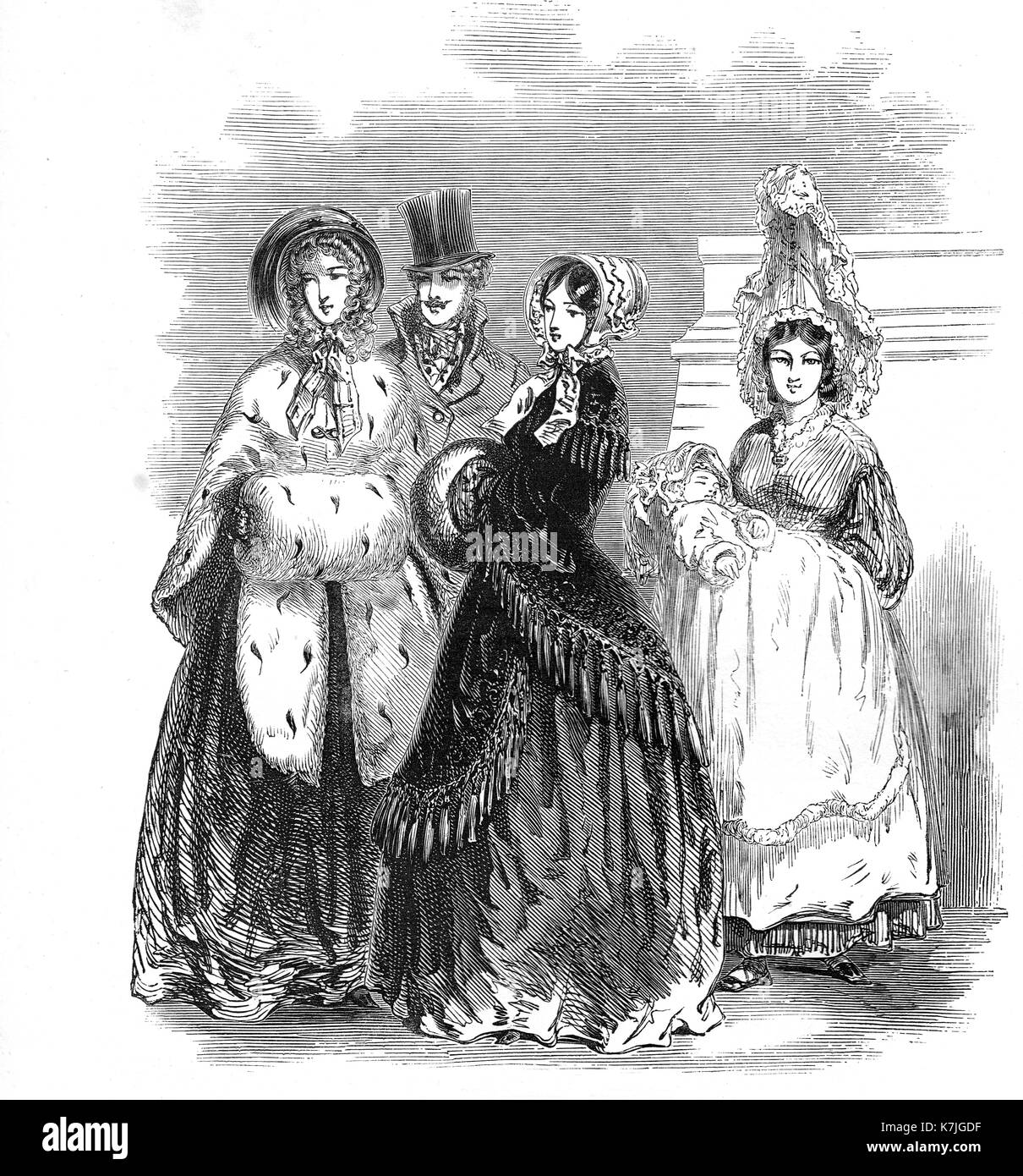 Paris fashions in Victorian London, February 1848 Stock Photo